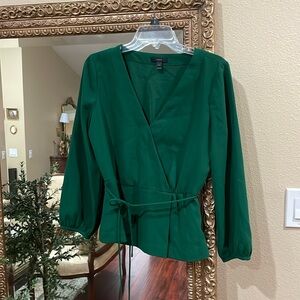J Crew | Green Puff Sleeve Blouse | Size: 8